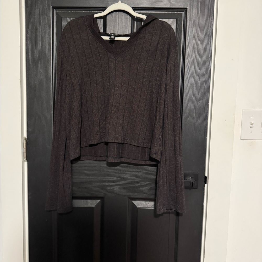 Athleta Dark Red V-Neck Sweater